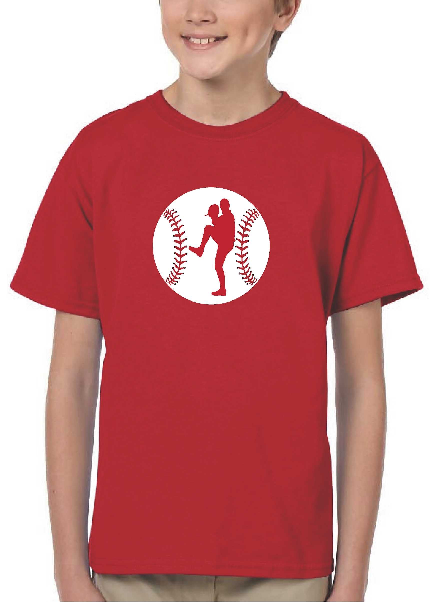 Graphic Baseball Tee - Red