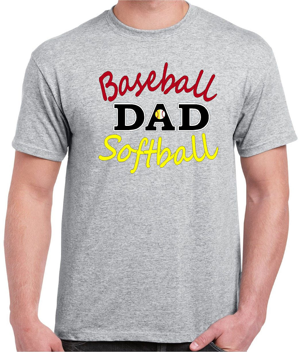 OurTshirtShack Baseball Shirts; Baseball Softball Dad Cotton Crew Neck Tee Sport Gray / M