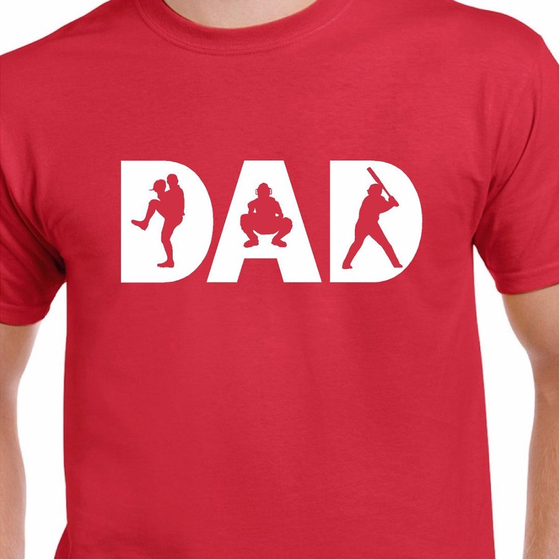 Baseball Shirt for Dad, Baseball Sports Shirts for Men XXL / Red